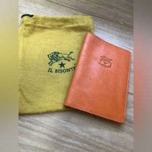 IL BISONTE Passport Case Note Cover Italian Leather